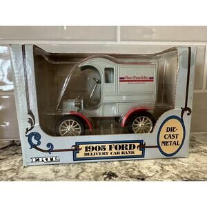 ERTL 1905 Ford Delivery Ben Franklin Locking Coin Bank Die Cast 1/25 in box